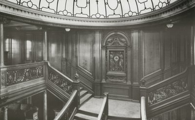 First Class Staircase on RMS Olympic, 04 January 1912 by English Photographer